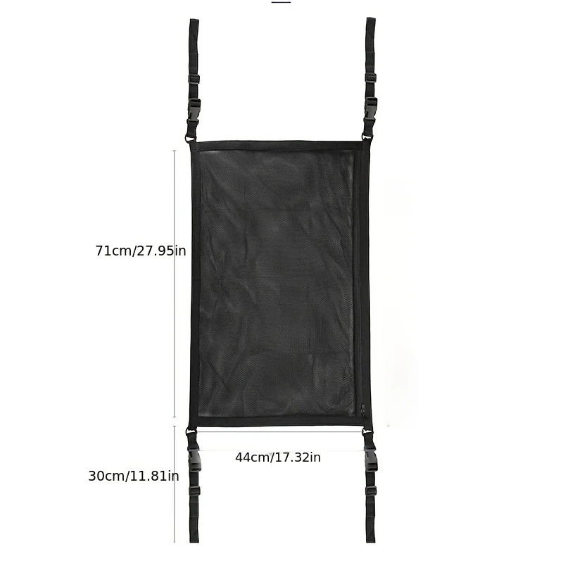 SUV's Interior Storage Ceiling Net Pocket Black Car Roof Storage Net Bag - Universal Fit Mesh Organizer for Luggage, 4
