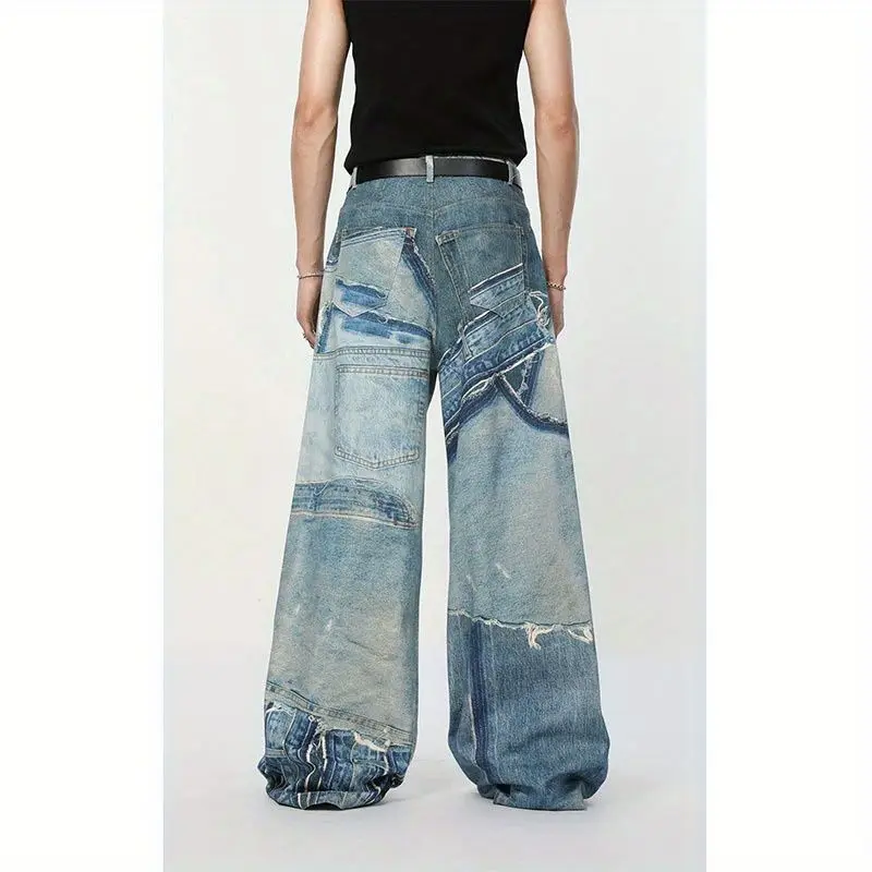 Jeans déFlexà jambe droite pour hommes et femmes, pantalons décontractés amples, hip-hop américain, tendance de la rue, personnalisé, rétro, couple, automne, Y2K