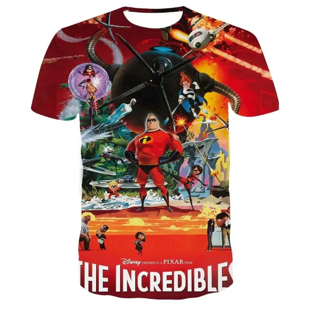 MINISO The Incredibles 3d Print TShirt Kids Streetwear Short Sleeve Children's Tshirts Boys Girls Tees Men Women Clothing Tops