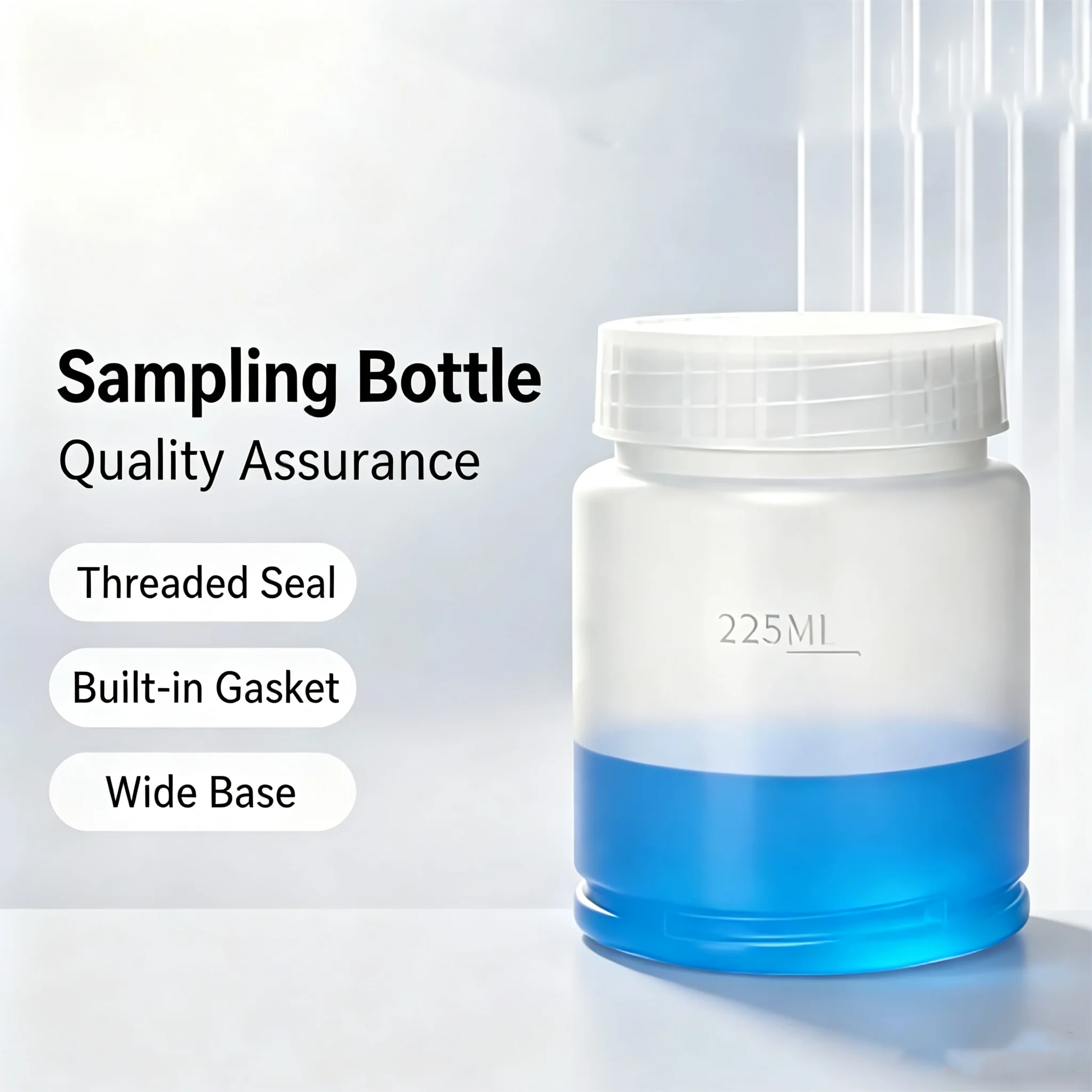 10PCS 225ml plastic sampling bottle PP sample bottle threaded mouth reagent bottle  high temperature resistant homogenizing