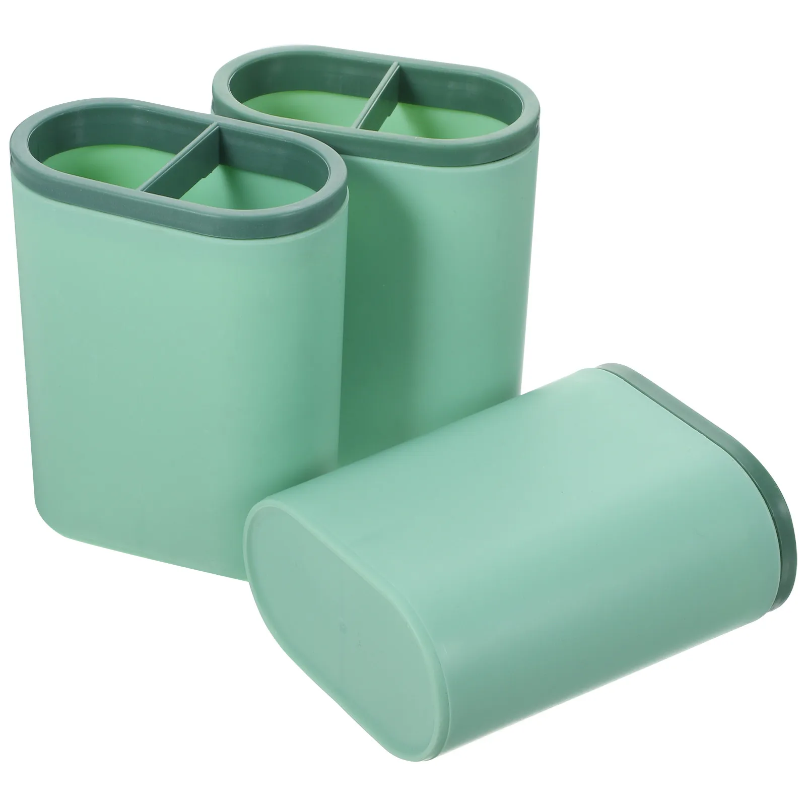 

3Pcs Pen Holder Divided Multi-Functional Plastic Pen Organizer Desk Storage Bucket Pencil Organizer Makeup Brush Holder