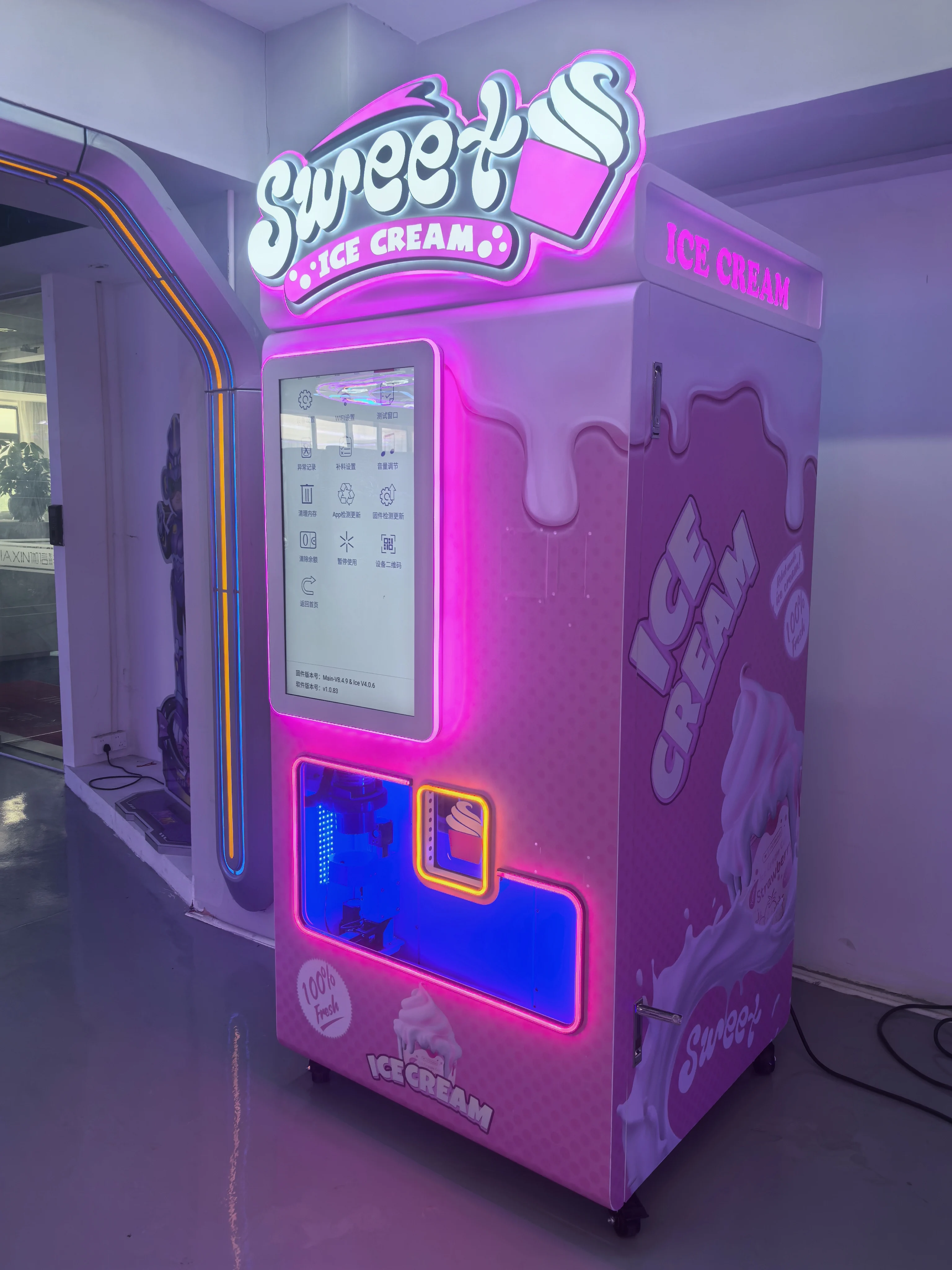 Personalised Commercial Digital Ice Cream Vending Machine Robot Soft  Ice Cream Vendo Machine