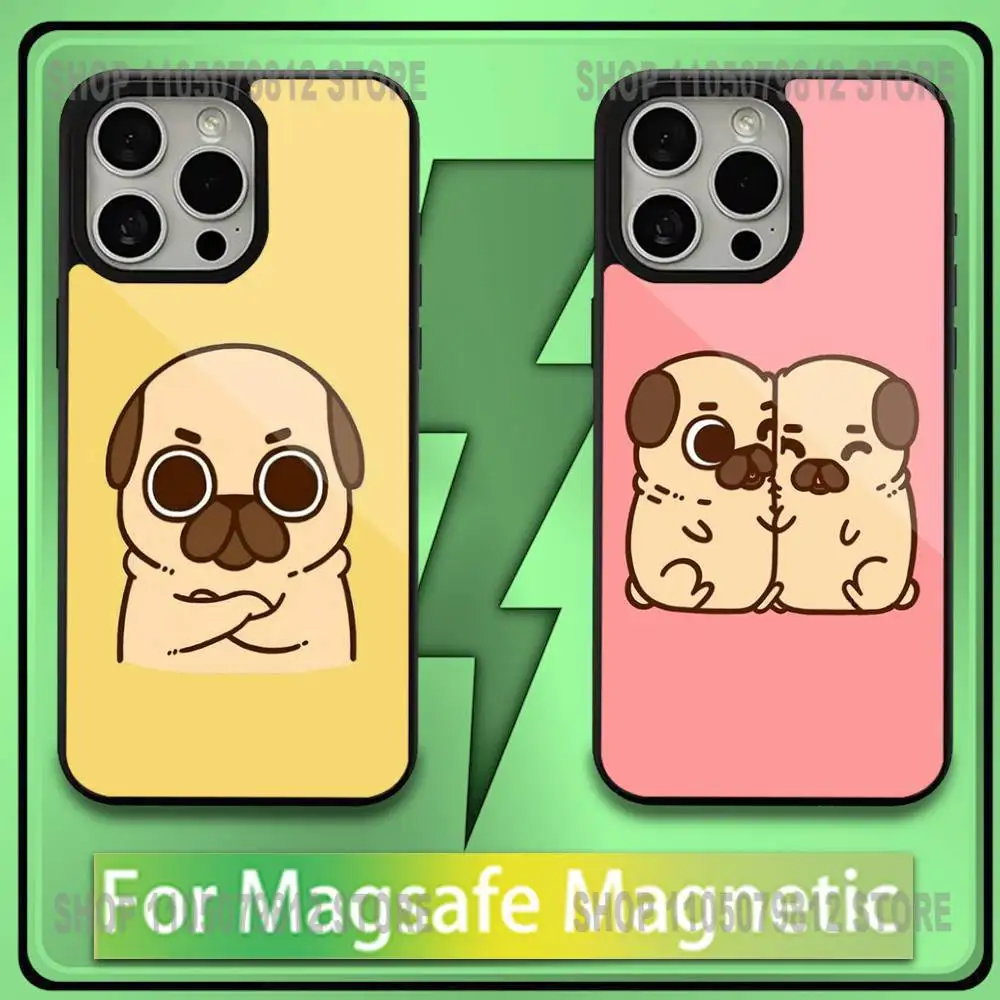 

Puglie Pug Phone Case For iPhone 17,16,15,14,13,12,11,Plus,Pro,Max,Mini Soft Magesafe Magnetic Wireless Charge