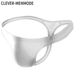 CLEVER-MENMODE tanga hombre Men Seamless Thong Sexy Underwear G String Penis Pouch Ice Silk Panties Ultra-thin Underpants T-back