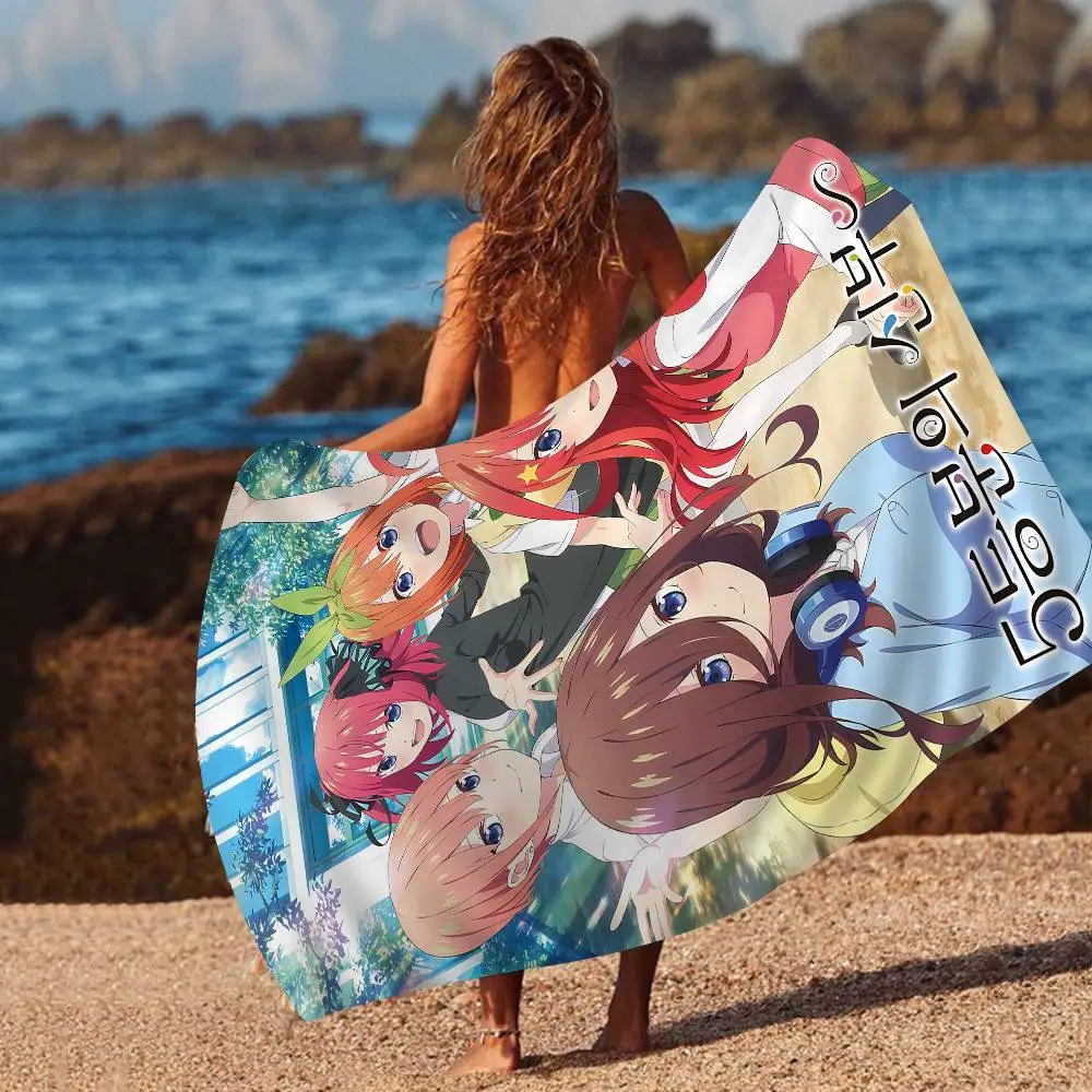 Anime Q-Quintessential Quintuplets Anime Beach Swimming Towel Soft Absorbent Washcloth Children's Gifts for Kids Travel Camping