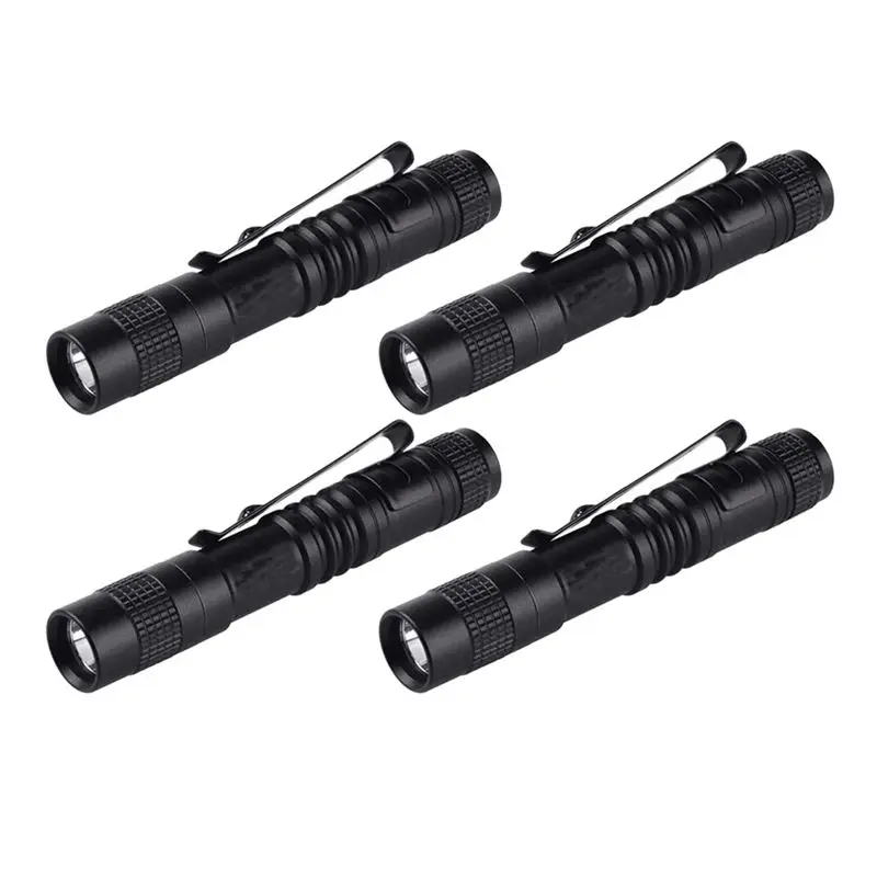 ABWP-4X Flashlight Pen Torch Super Small Mini AAA XPE-R3 LED Lamp Belt Clip Light Pocket Torch With Holster