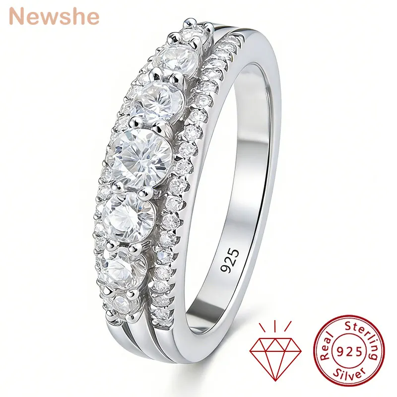 Luxury Moissanite Wedding Ring in 925 Sterling Silver