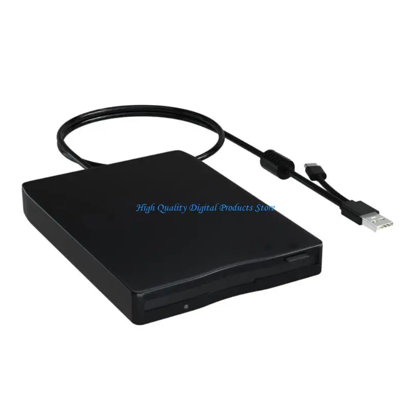 U2JE Portable External Floppy Disk Drive Featuring Double USB Ports and Wide OS Compatibility