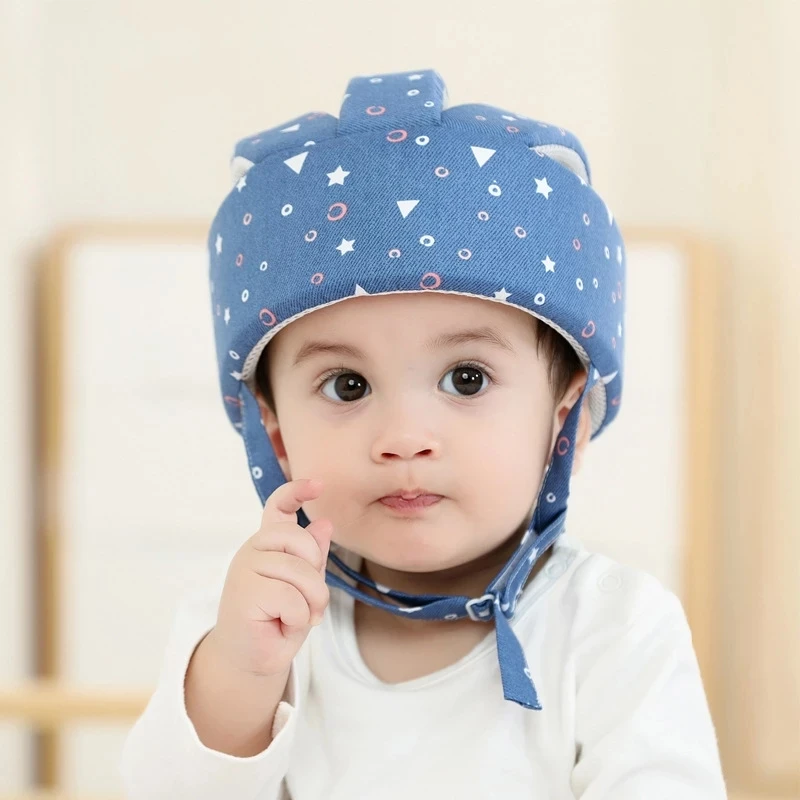 Algodão infantil da criança capacete de segurança do bebê crianças cabeça chapéu de proteção para andar rastejando bebê aprende a andar o capacete