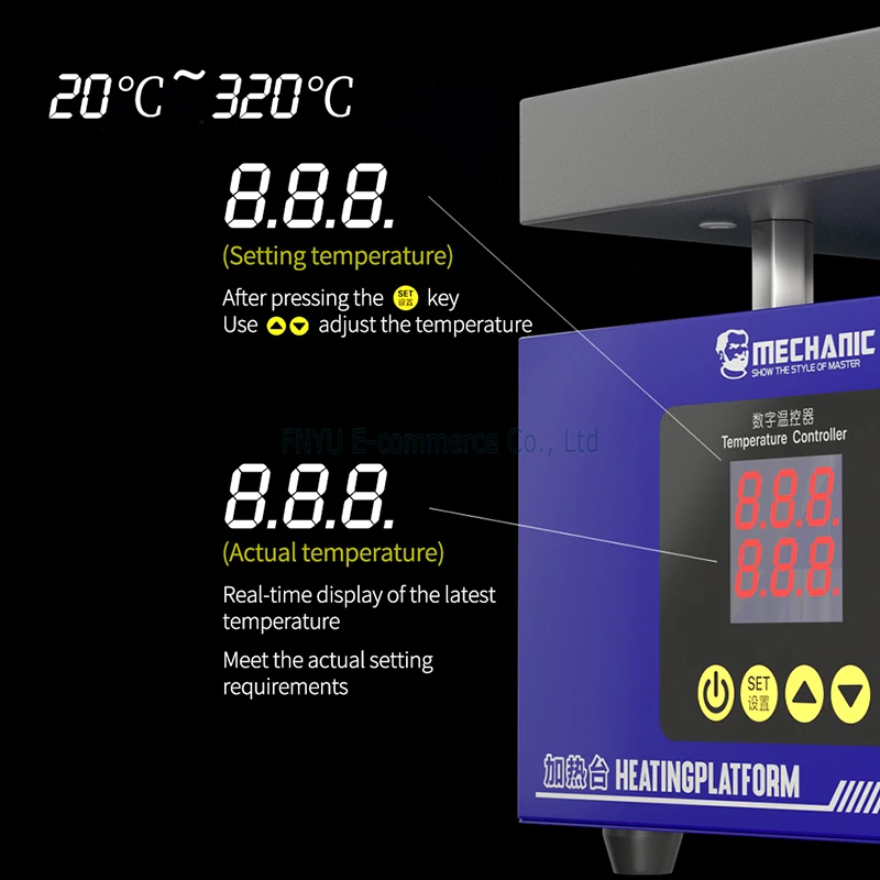 Heating Table HT-10 Intelligent CNC Constant Temperature Heat Iron Double Digital Display for BGA Preheating Repairing of PCB