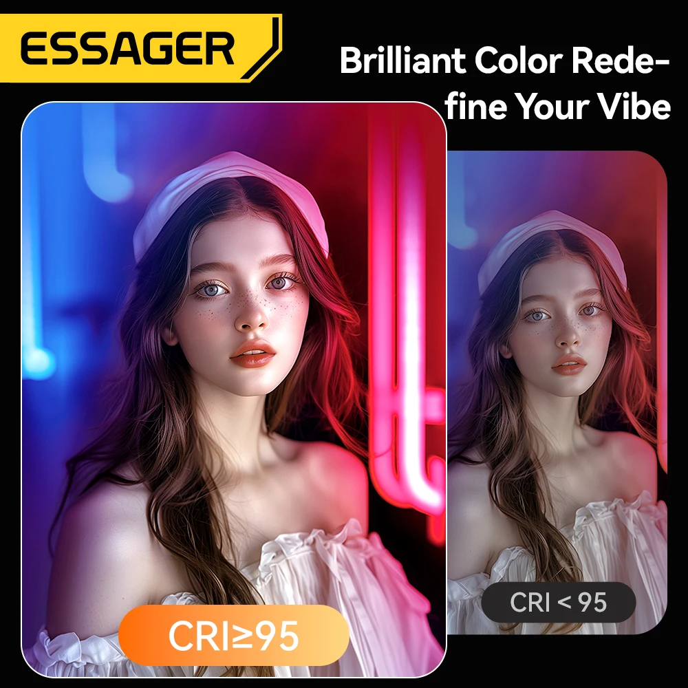 Essager-ポータブルLEDランプ,ポータブルUSB充電器,モバイルカメラ,調整可能なポケットライト,ラップトップ,美容アクセサリー