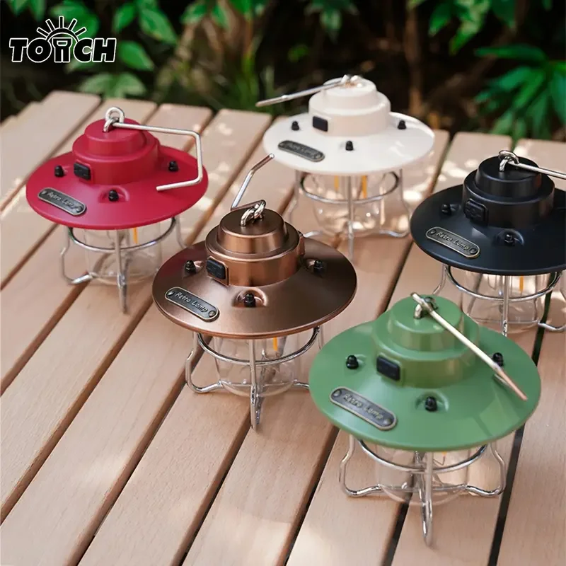 

Mini USB Rechargeable Camping Lantern Stepless Dimming Retro Lamp LED Hanging Candle Lights Portable Outdoor Tent Bulb Emergency