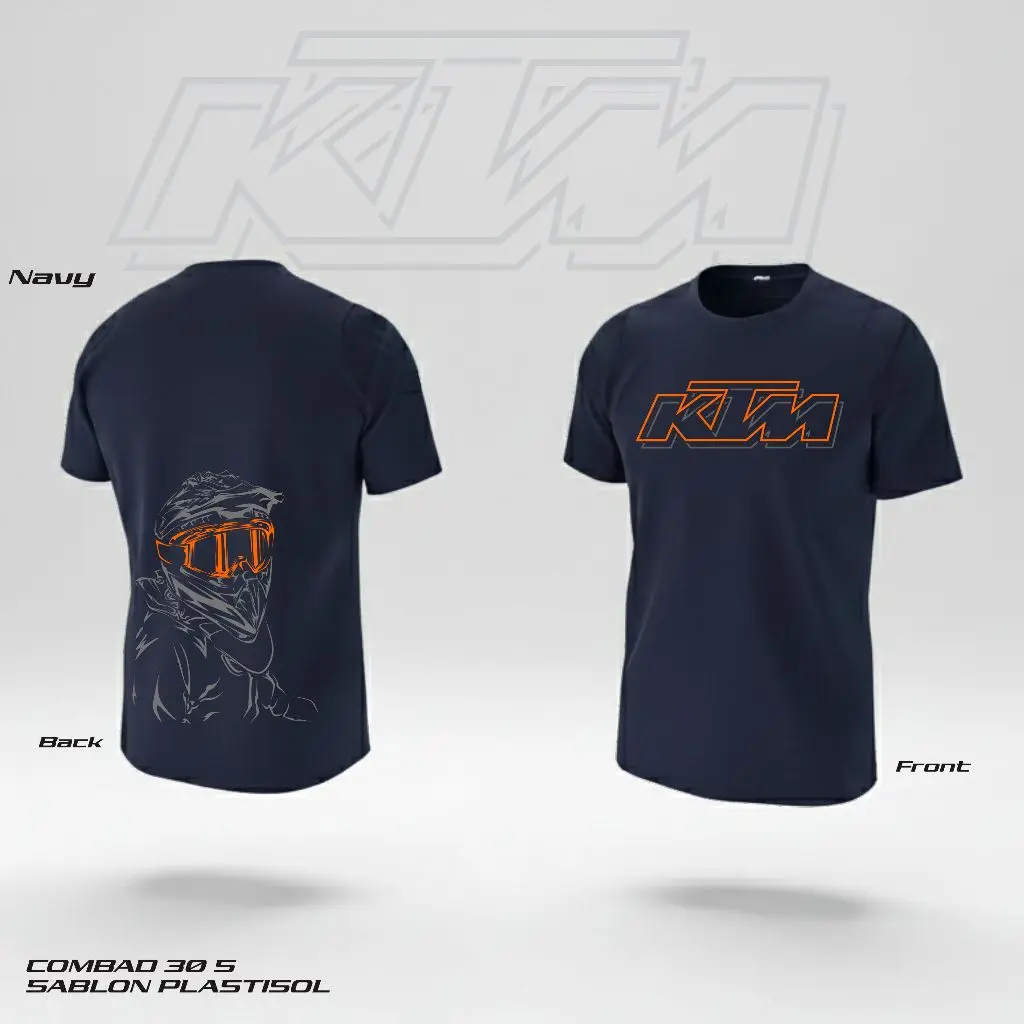 Men's 100% Cotton KTM Racing Logo Print T-Shirt Summer Casual Daily Wear Motocross Rider Graphic Tee - view 4