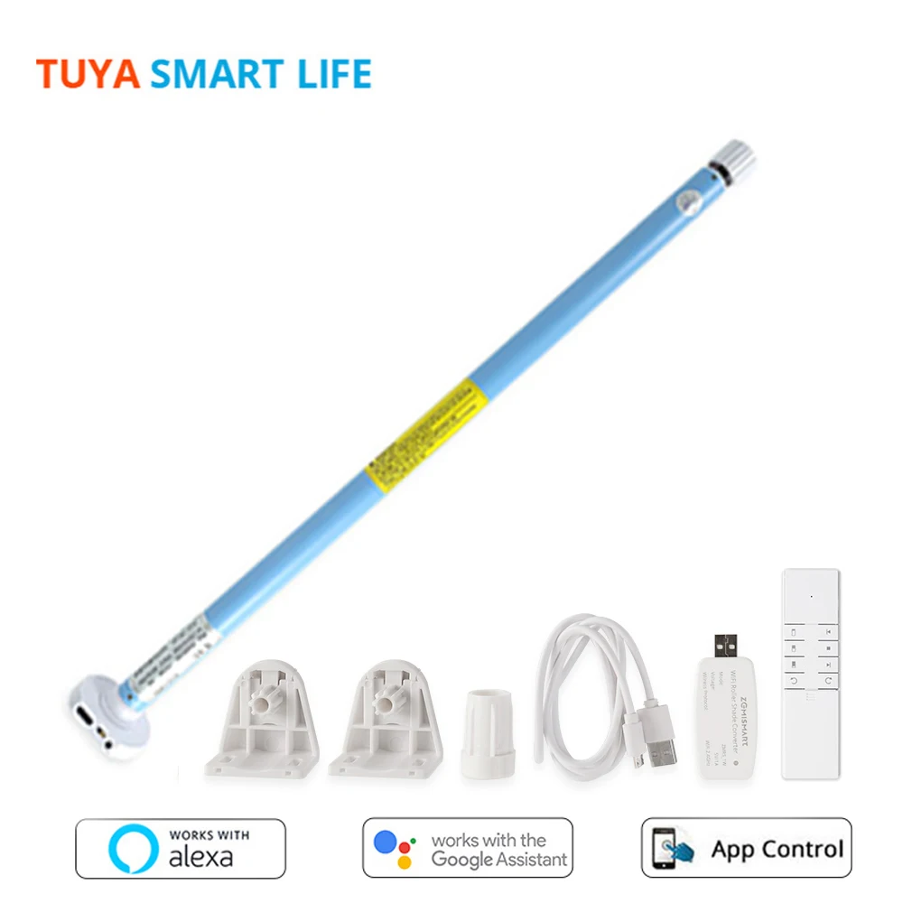 

Tuya Smart Life Wi-Fi электрический перезаряжаемый мотор для штор для трубки 17 25 28 мм Zemismart RF мотор для роликовых штор Alexa Google Home