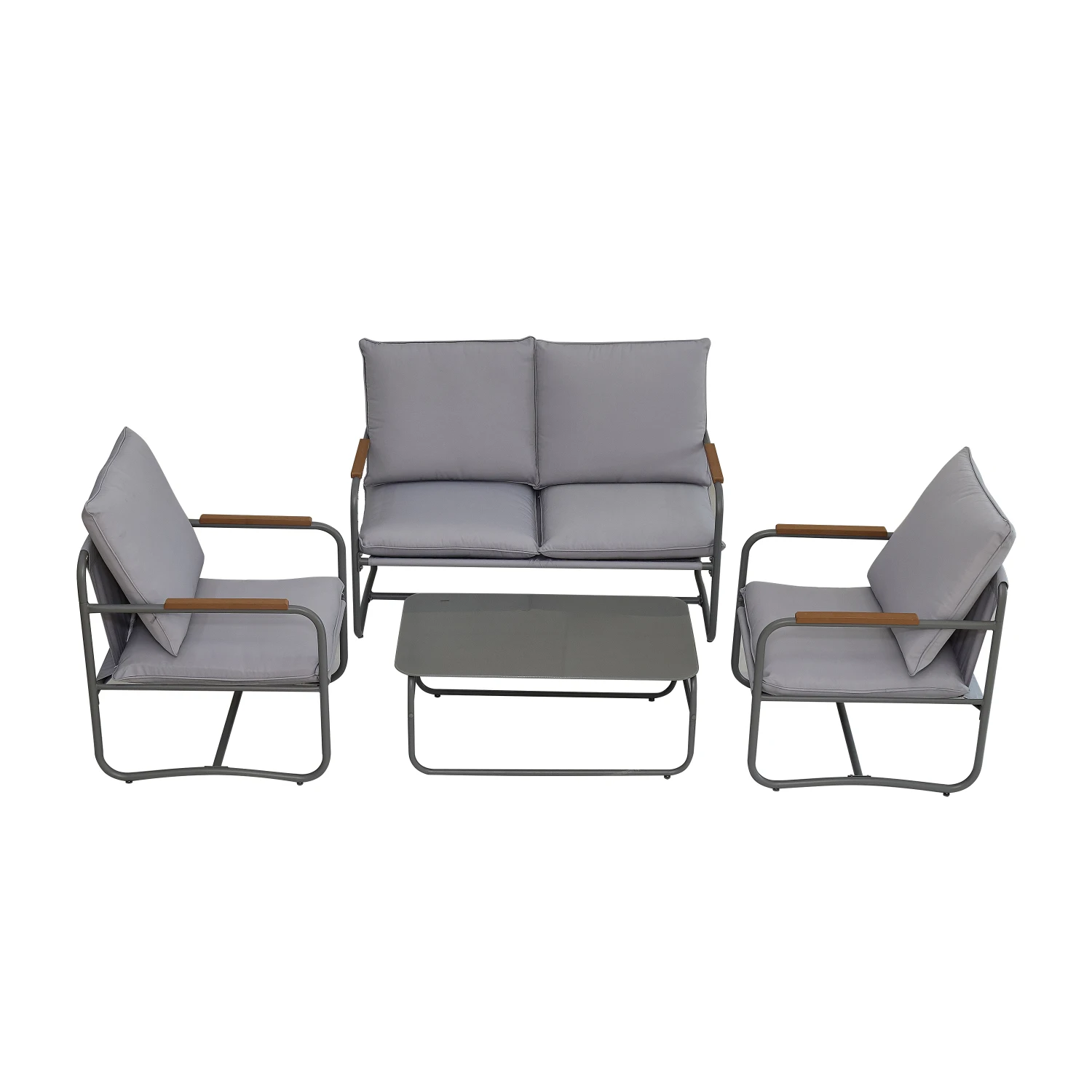 

Outdoor Patio Furniture Set - 4-Piece Conversation Set with Removable Cushions for Home, Yard, Poolside