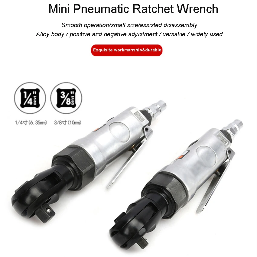 

1/4 3/8 Inch Pneumatic/Air Ratchet Wrench Tools Mini Key Spanners Right-angle pneumatic wrench