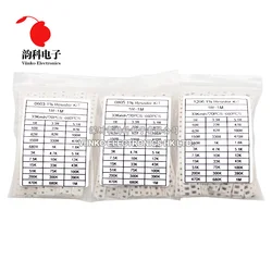 0402 0603 0805 1206 1210 2512 SMD Resistor Assorted Kit 10K 100K 1K 1R 100R 220R Resistance 1% 5% Sample Pack