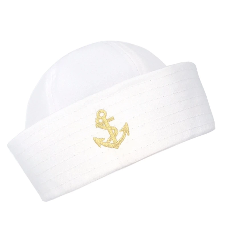 Chapeau de capitaine brodé de style marin pour adulte, casquette de costume de marin, casquette de bateau de yacht, chapeau de soleil unisexe