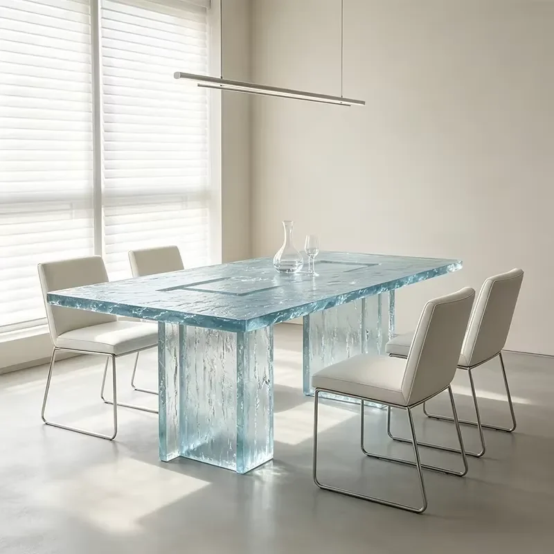 Resin Top Dining Set Calacatta Green Marble Effect Modern Italian Design Eco-Friendly Durable 4-Seater Dining Room