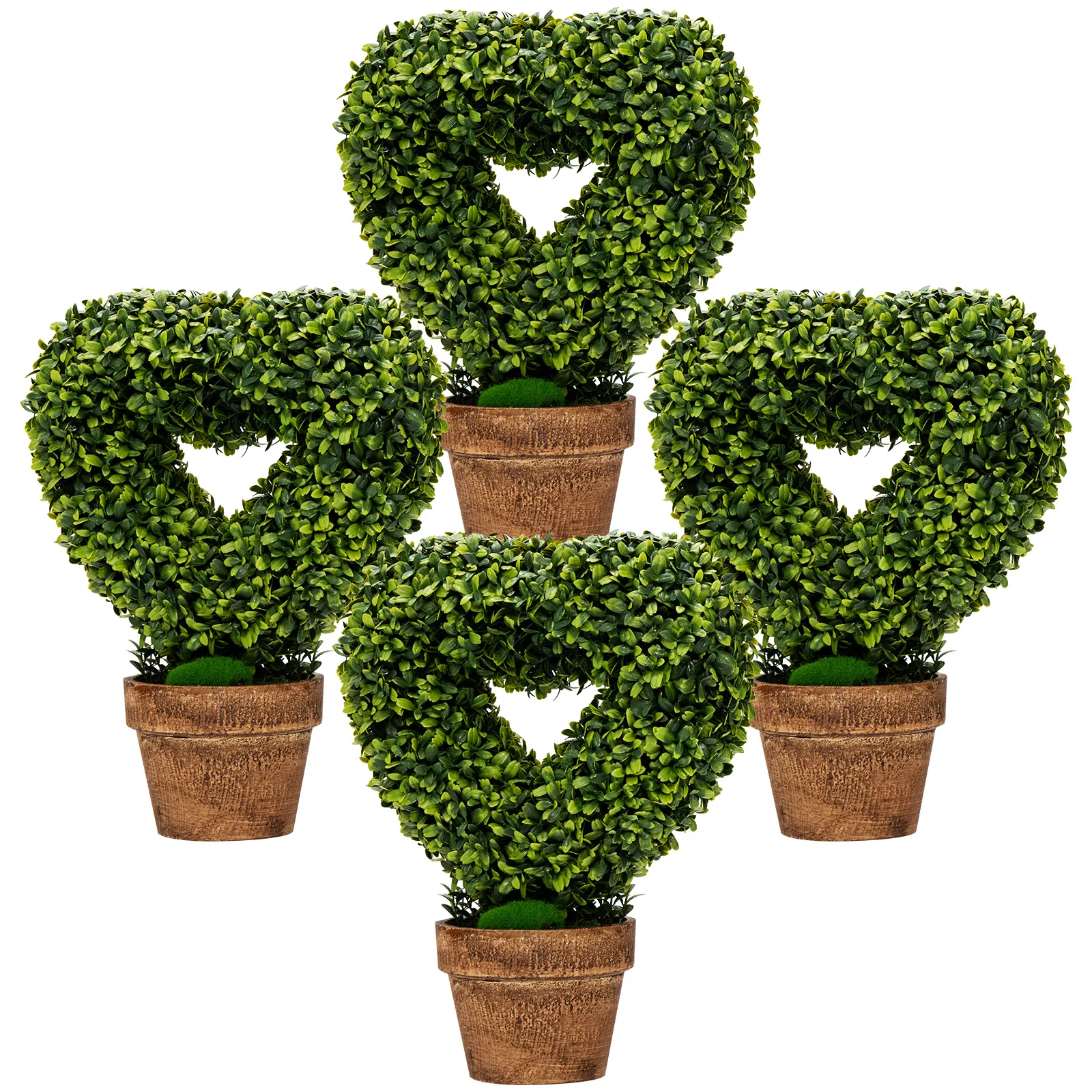 Set of 4 Mini Artificial Plants in Pot 30x37cm Mini Art plant Heart Shape Small Room plant Deco Potted Plant