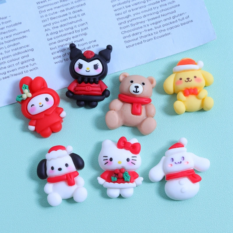 10 Pcs New Mini Kawaii Cartoon Animal Little Bear Kitten Series Resin Scrapbook Diy Jewelry Children Gift Hairpin Accessories