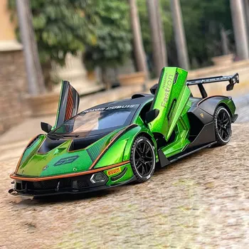 1:24 scale Lamborghini SCV12 diecast model car with sound and light effects, spring action