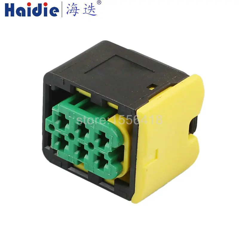 1-20 sets 6 Pin 3.5 Series 3-1418437-1 Auto Plastic Housing Socket Green Car Wire Cable Harness Connector