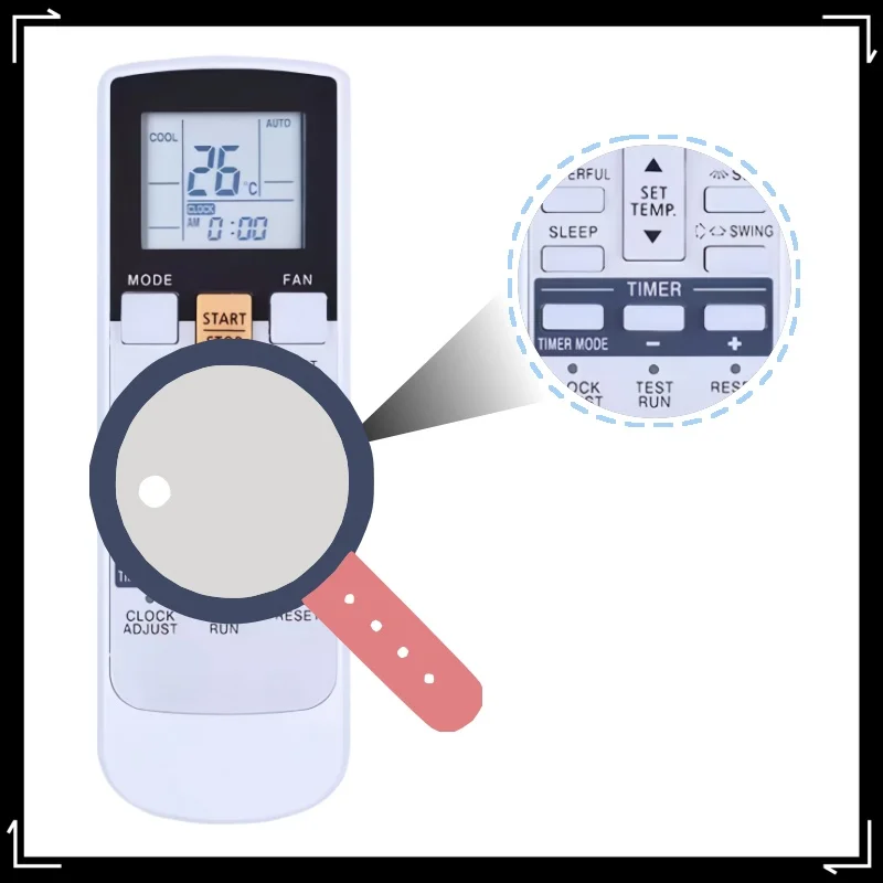 

AR-RAJ1E Replacement AC Remote Control, Infrared Air Conditioner Controller for Household Split Air Conditioning System