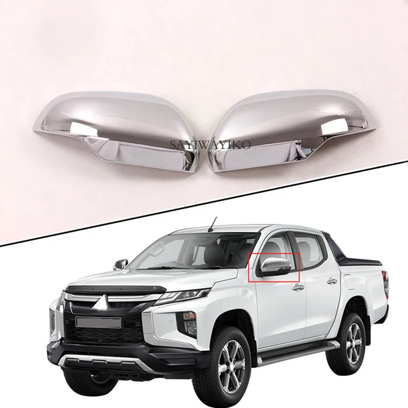 FIT FOR Mitsubishi triton L200 2019 2021 carbon fiber ABS rearview mirror rear view rear mirror driving mirror cover accessories