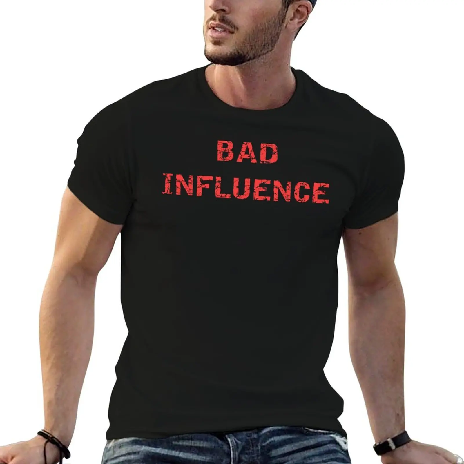 Bad Influence T-Shirt Basic Short Sleeve T-Shirt for Men