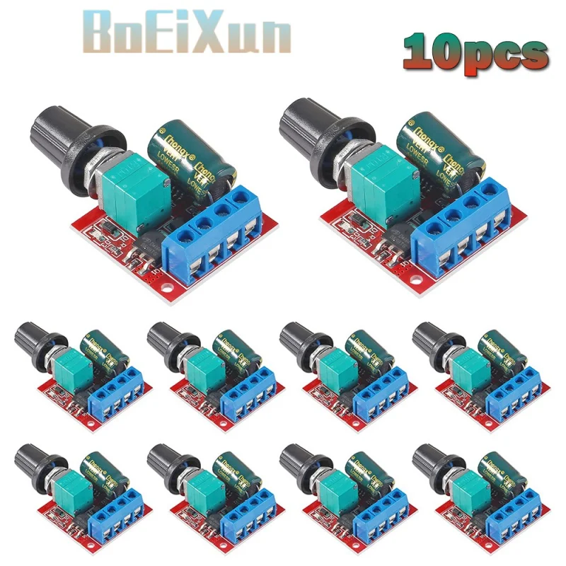 

10pcs Mini 5A 90W Voltage Regulator PWM 12V DC Motor Speed Controller Regulator Module DC-DC 4.5V-35V Power Controller