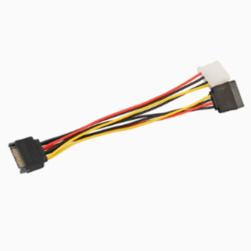For Computer IDE to Serial ATA SATA Hard Drive SATA 15-pin male to female+4pin female SATA Computer Chassis Power Cord,