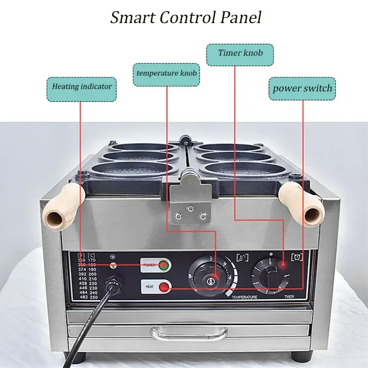 Pieces Commerical Coin Waffle Maker Machine  Round Shape Waffle Machine Snack Machine  Commercial Coin Waffle Maker