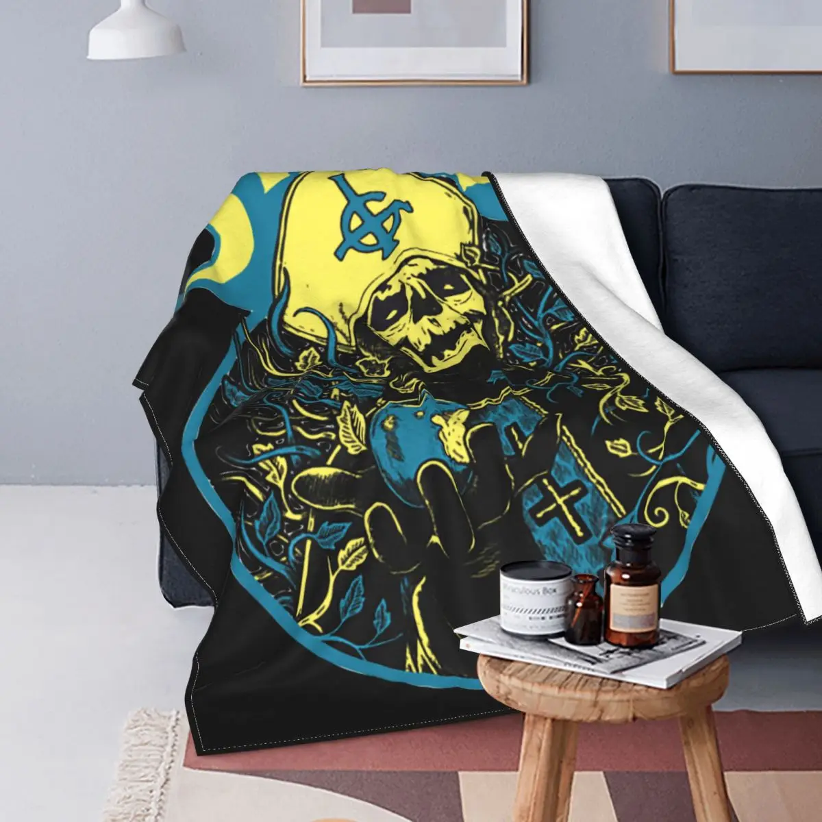 Papa Ghost B.C. Blanket Heavy Metal Band Wool Funny Soft Throw Blankets for Chair Covering Sofa Decoration