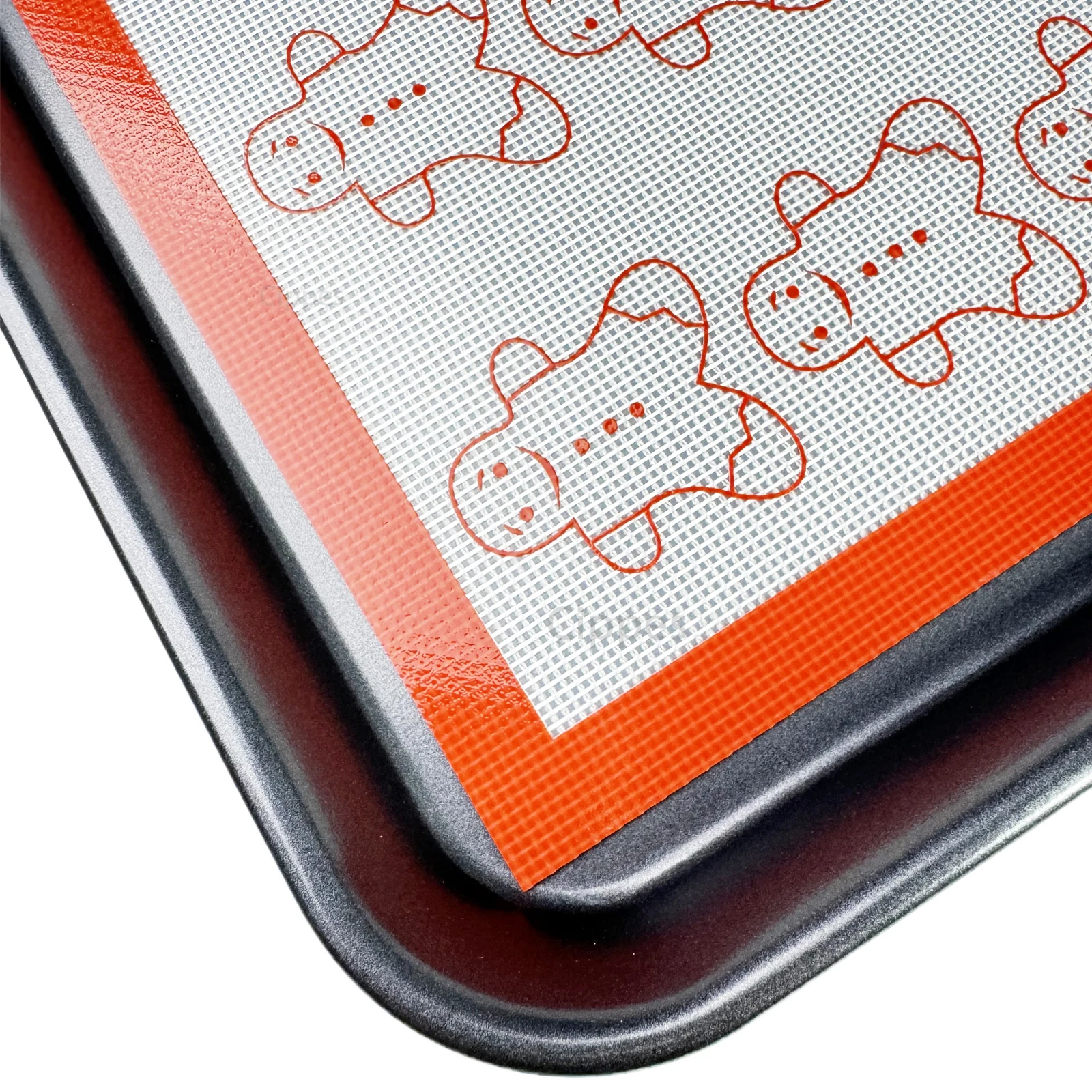 حصيرة خبز سيليكون لعيد الميلاد ، ندفة ثلج شجرة الكريسماس ، أنماط رجل خبز الزنجبيل ، قابلة لإعادة الاستخدام ، مقاومة للحرارة ، للبسكويت #5