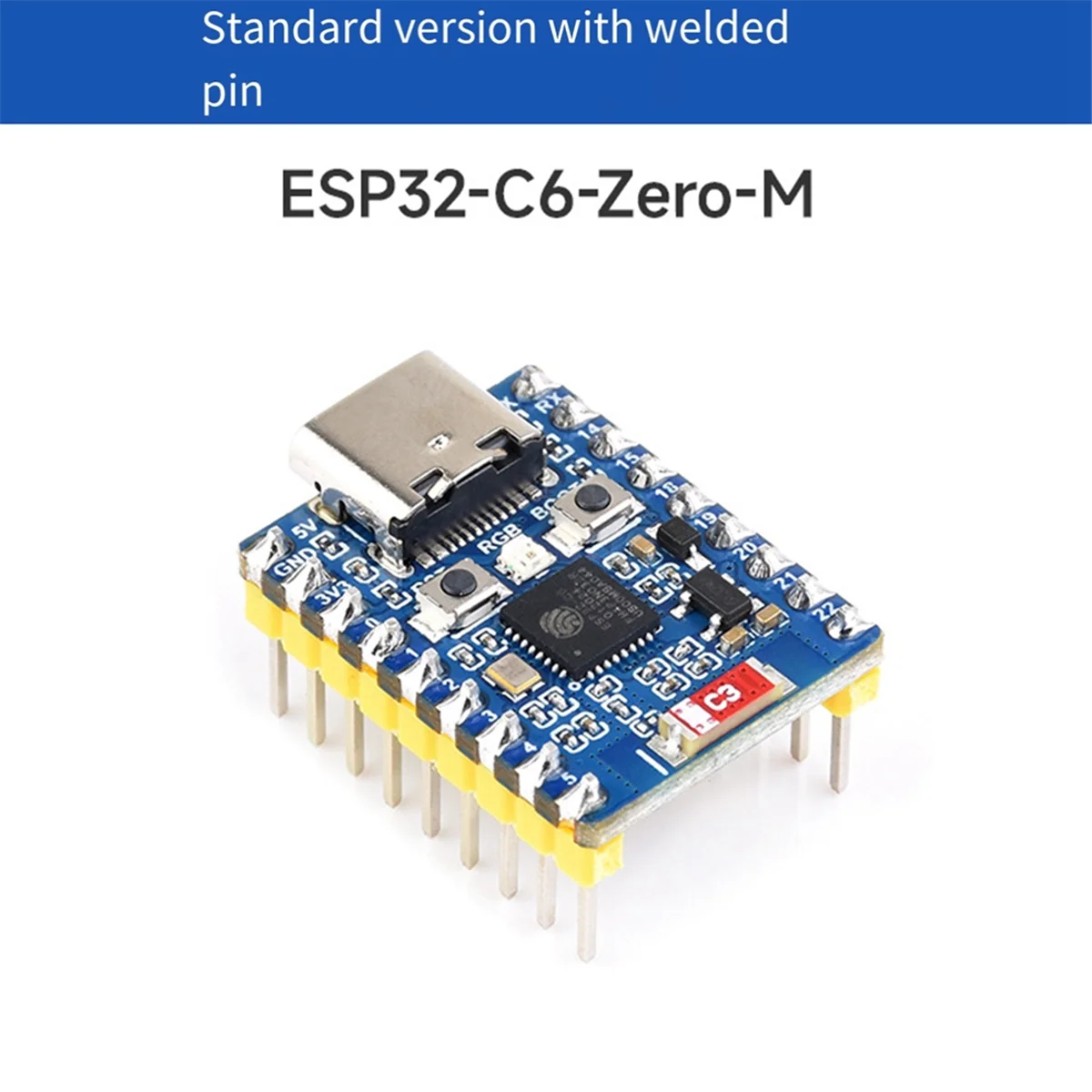 AT87-Esp32 C6 Zero M Макетная плата Wi-Fi 6 Esp32 Мини-модуль Двойной процессор поддерживает 2,4 ГГц Wi-Fi Bluetooth Le Модуль