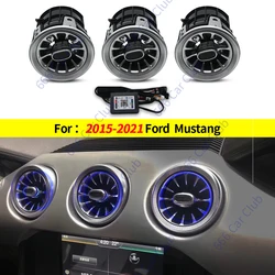 256 kolor LED Vent dekoracyjna lampa dla Ford Mustang 2015-2023 kontrola aplikacji Bluetooth dysza wylotowa turbiny powietrza samochodu oświetlenie otoczenia