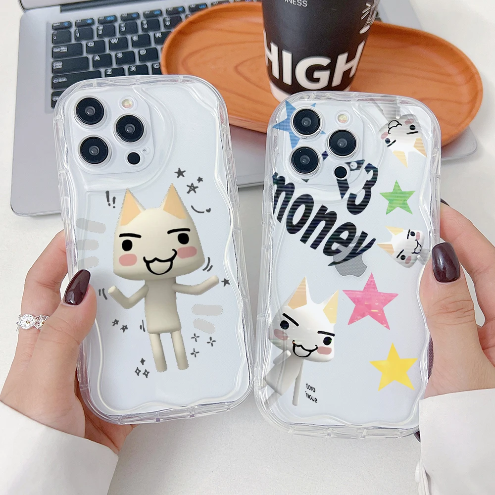 Cute Cat Toro Inoue Phone Case for Samsung Galaxy A73 A72 A71 A54 A53 A52 A51 A50 A33 A32 A23 A16 A13 A06 4G 5G 3D Wave Cover