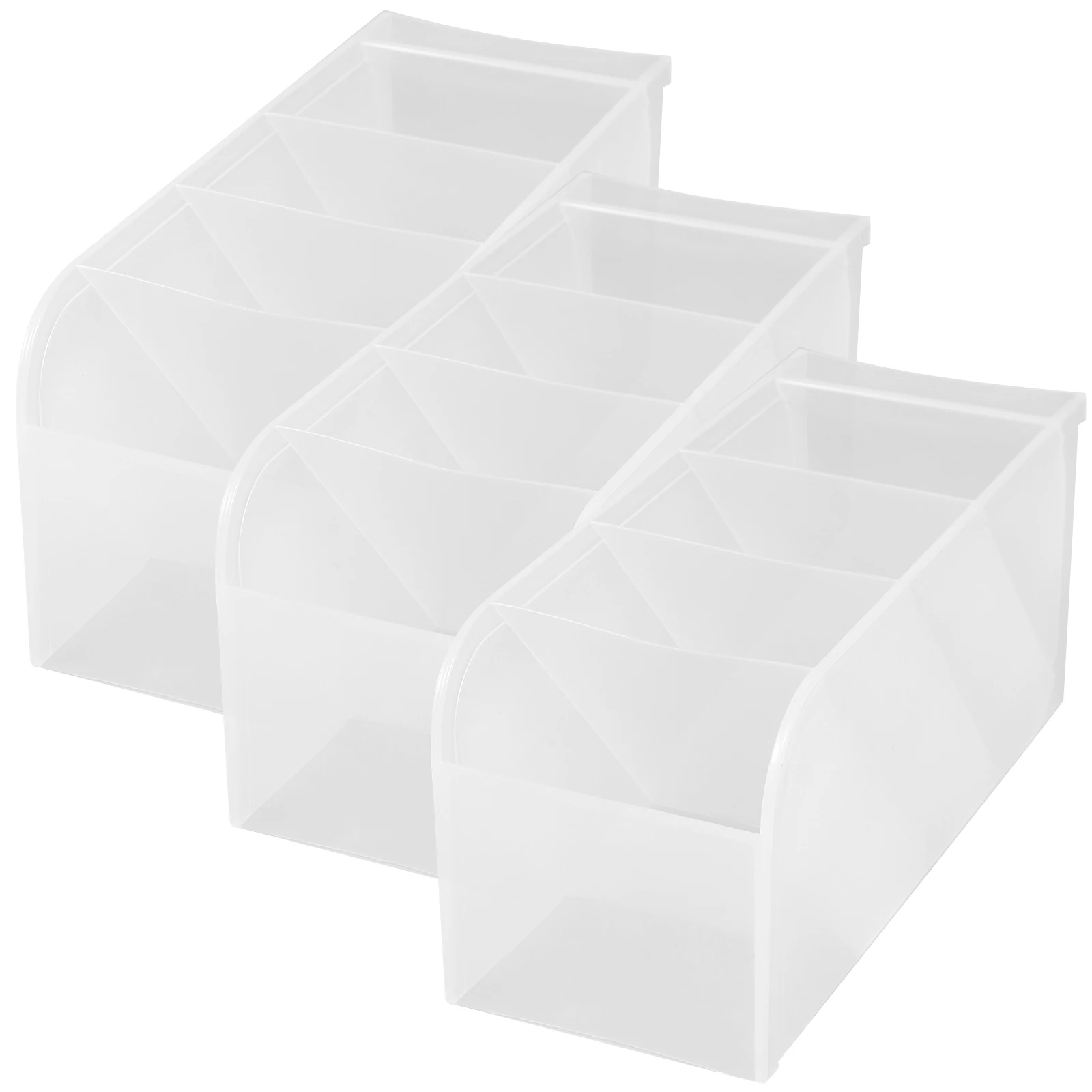 

3pcs Vertical Organizer Stationery Holder Makeup Brush Pot Pu Stationery Organizers Desktop Storage Container Gift