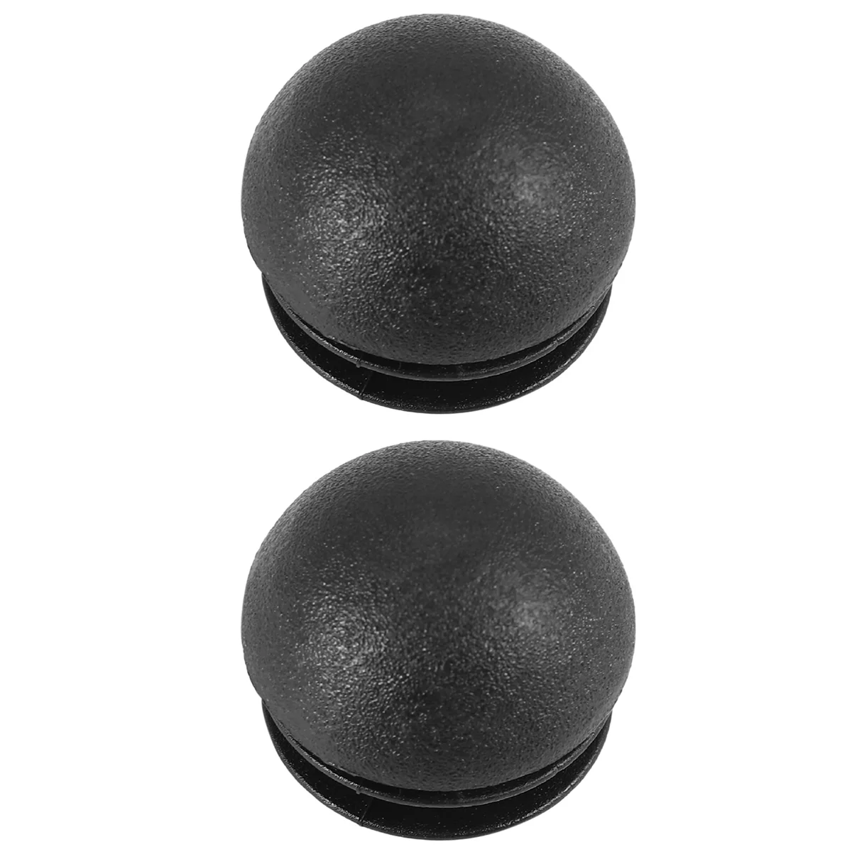 2 Pcs 25mm Dia Plastic Round Tube Inserts End Blanking Caps Black