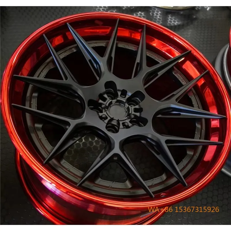 

2-Piece Custom Forged Racing Wheels 18-22 Inch 5x112/5x114.3/5x120 Brushed Red/Black Deep Concave