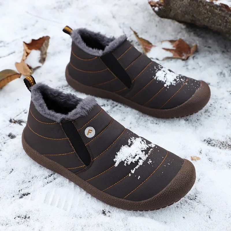 Golden Sapling Winter Waterproof Warm Shoes Unisex Fashion Outdoor Flats Men Low Cut Thermal Loafers Leisure Casual Shoes Lovers