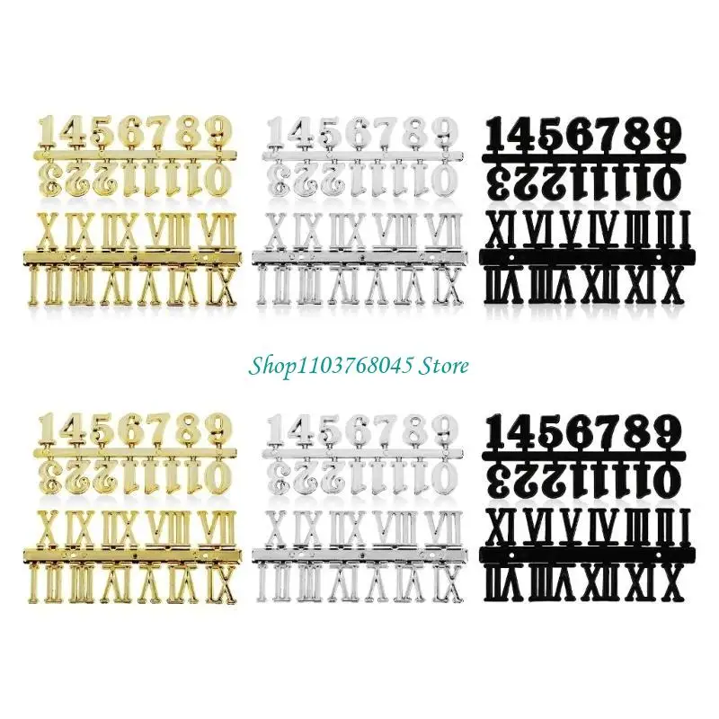 R53F Clock Numerals Set Arabic Roman Number DIY Digital Clock Numbers for Replacement Parts Repairing Clock Accessories