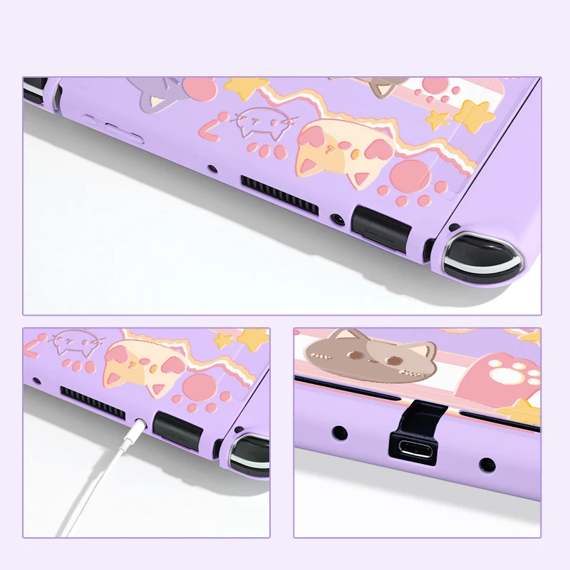 Meow Meow Protective Case for Switch Oled, Soft TPU Slim Cover for Nintendo Switch Console,NS Game Accessorie