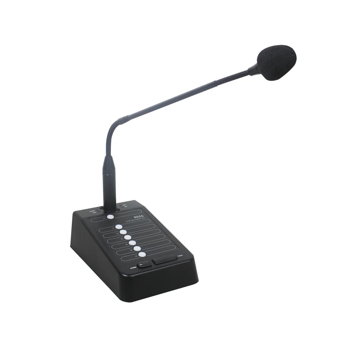 6-Zone Paging Microphone with Chime & Lock Switch for MPRO Series Broadcast System