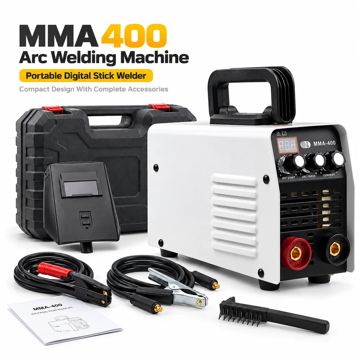 AOLIVIYA MMA 400 IGBT Inverter Stick Welder 220V Portable Arc Welding Machine Digital Display Hot Start Adjustable Current