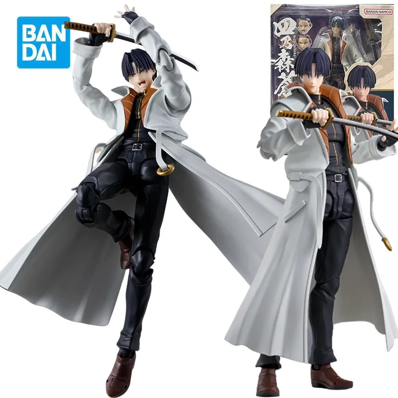 BANDAI SHF Shinomori Aoshi figuras de acción Rurouni Kenshin Anime plástico Mdoel KIt juguetes para niños colección de cajas originales