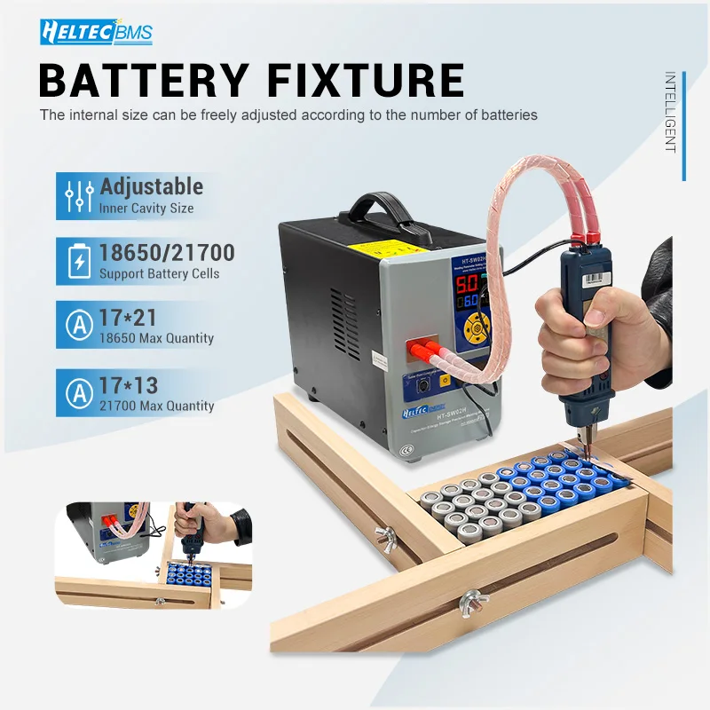Heltec For 18650/21700 Lithium Packs, Ideal for Spot Welder Welding in Battery Assembly Heltec Adjustable Battery Fixture Frame