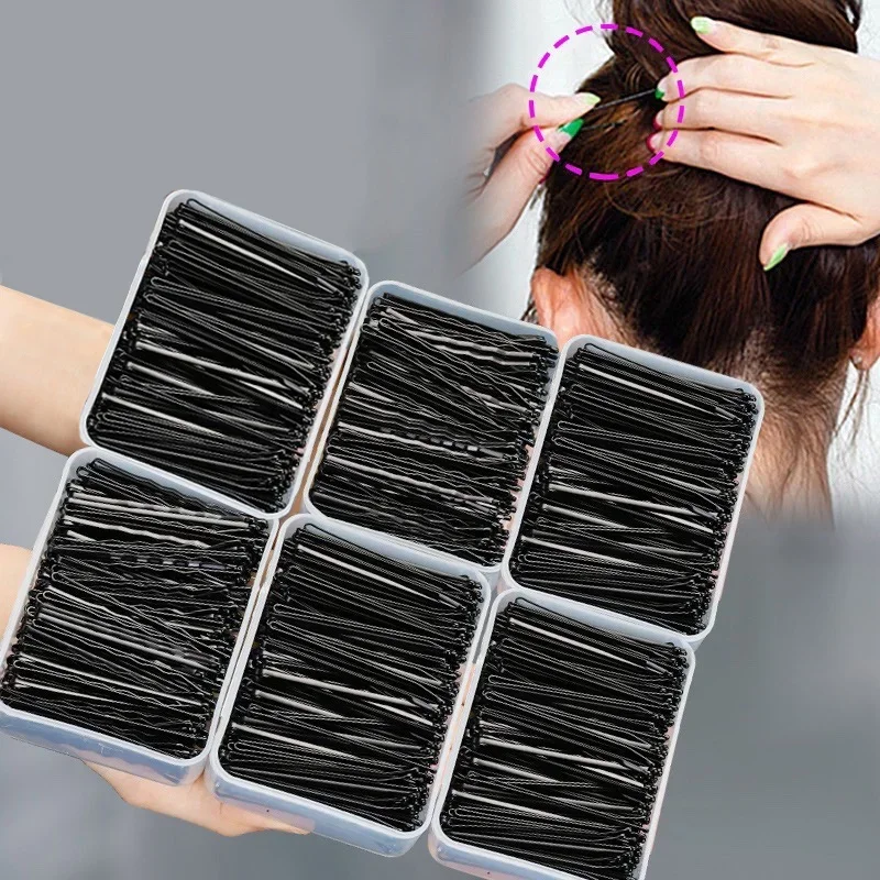 Horquillas negras de piezas para mujer, horquillas para el pelo para mujer, horquillas invisibles onduladas y rizadas, horquilla desechable, pasador