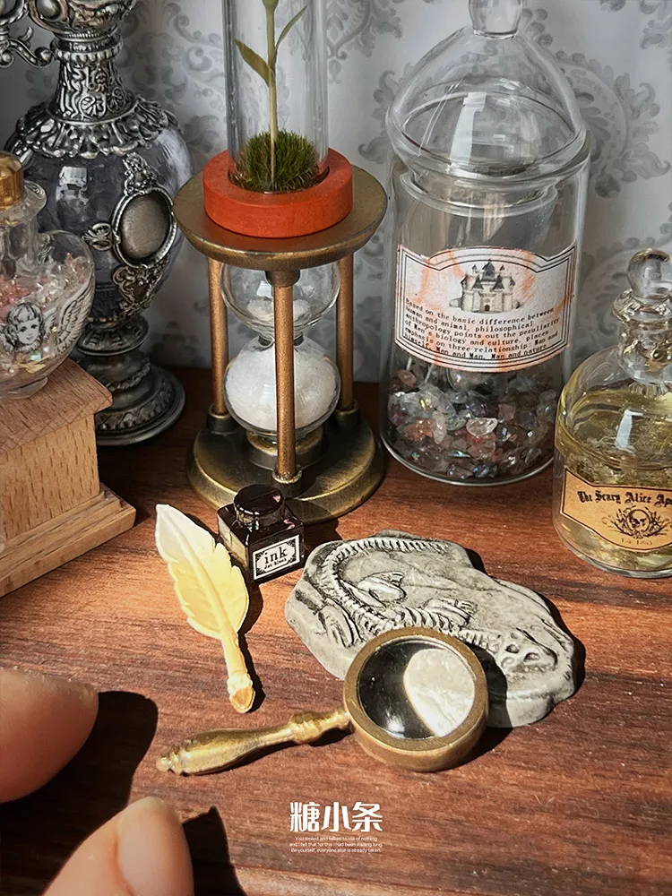 6Points DollHouse Miniature Magic Potions Retro Magic House Bryce Model BJD Potion Bottle Ob Scene Accessory Hourglass Gem Model